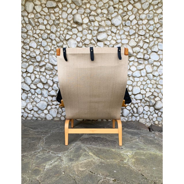 Pernilla Lounge Chair in Beech & New Black Leather by Bruno Mathsson for Dux, 1970s For Sale - Image 4 of 15