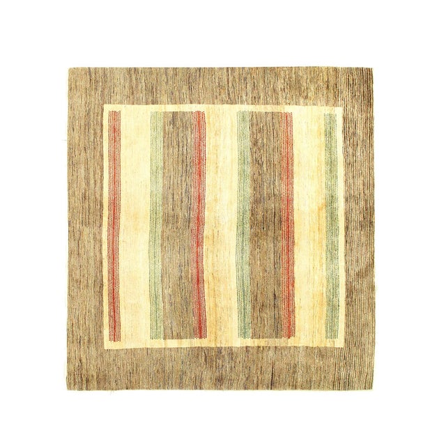 Parsargad Fine Hand Knotted Persian Square Gabbeh Rug For Sale - Image 4 of 4