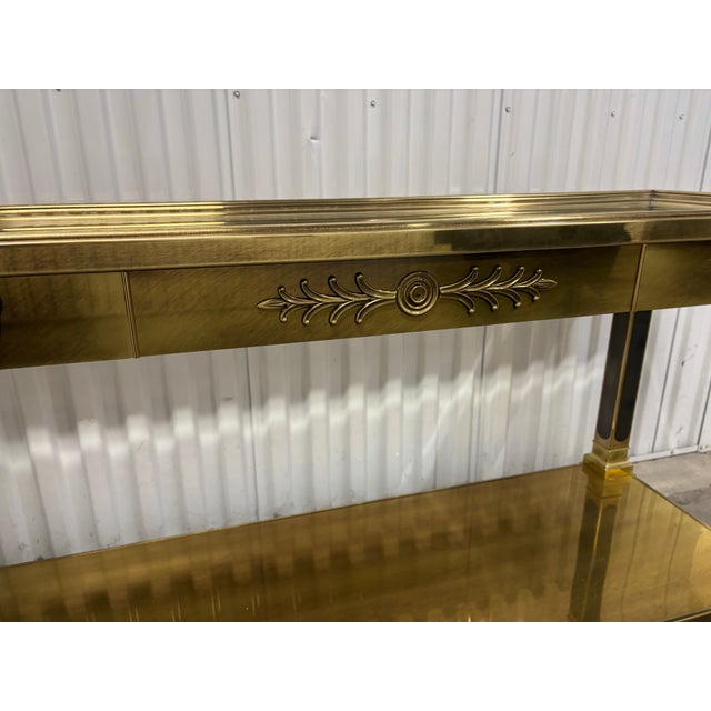 Neoclassical Style Brass Console Table by Mastercraft For Sale - Image 10 of 14