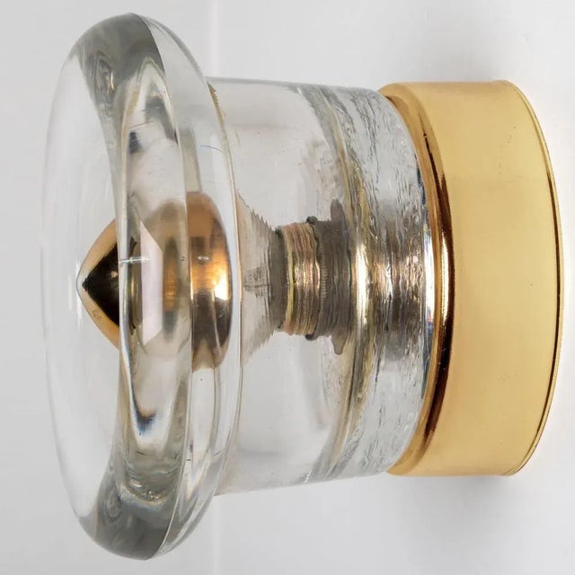 Glass Brass Flush Mount from Cosack Leuchten, 1970s For Sale - Image 4 of 13