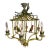 Mid-20th Century Coastal Chinoiserie Regency Pagoda Tole Faux Bamboo Chandelier For Sale