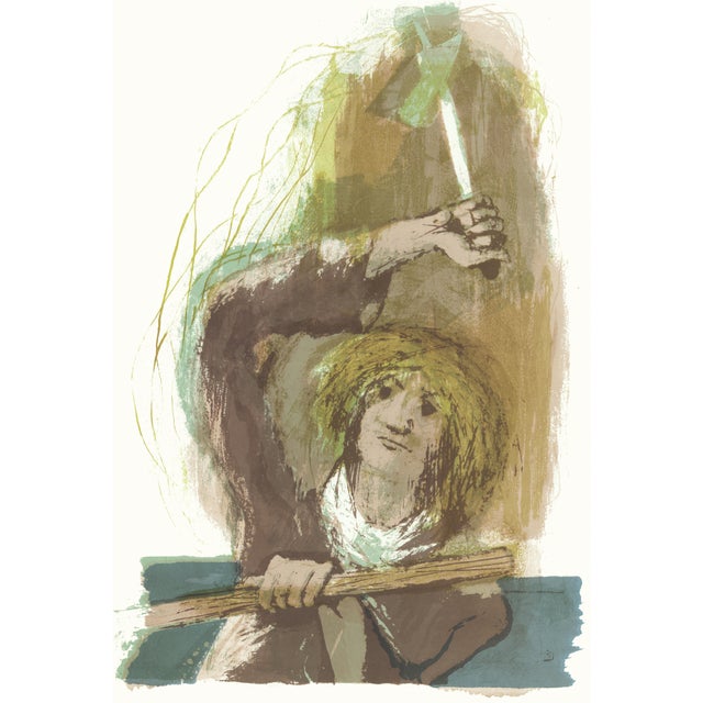 Original lithograph by Benton Spruance from the portfolio "Moby Dick - The Passion of Ahab" printed by The Meriden Gravure...