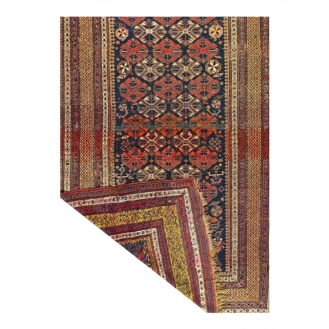 Late 19th Century Antique 19Ct Caucasian Sumak Rug For Sale - Image 4 of 5