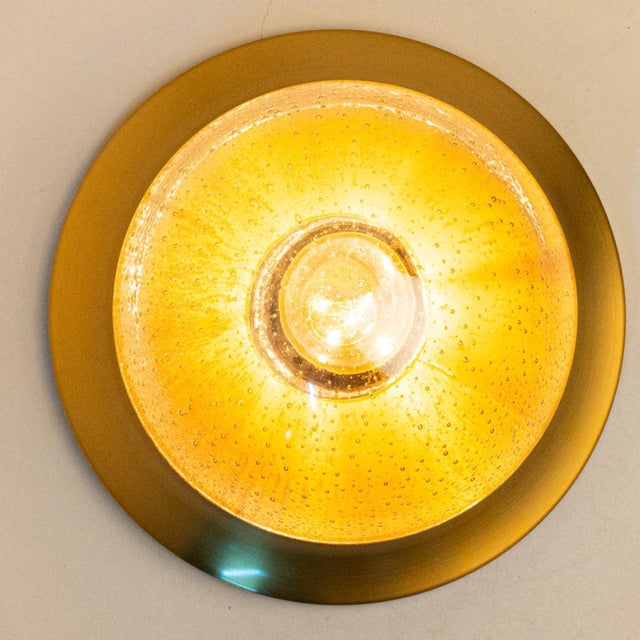 Amber Glass Flush Mount in style of Limburg, 1960s For Sale - Image 11 of 18