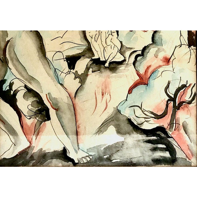 Signed Mid-Century Post-Impressionist Watercolor, by Miki McCrossen Hayakawa (1899–1953) For Sale In San Francisco - Image 6 of 7