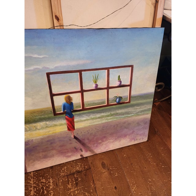 Surrealism Painting With a Figure by Brocca For Sale In San Antonio - Image 6 of 7