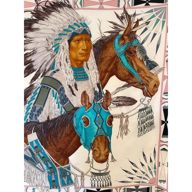 Contemporary Hermès Scarf Apparat Des Plaines Foulard en Soie A. Tzapoff For Sale - Image 3 of 7