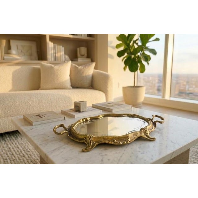 1950s Louis XV-style French Bronze Tray With a Design For Sale - Image 6 of 11