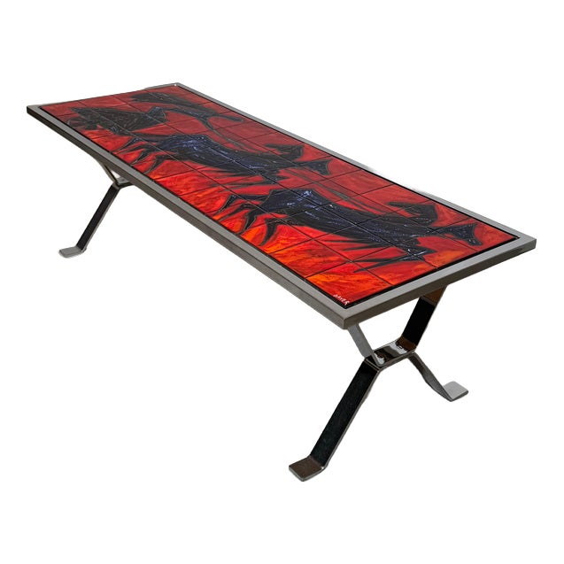 Vintage Ceramic Coffee Table from André Bayer For Sale