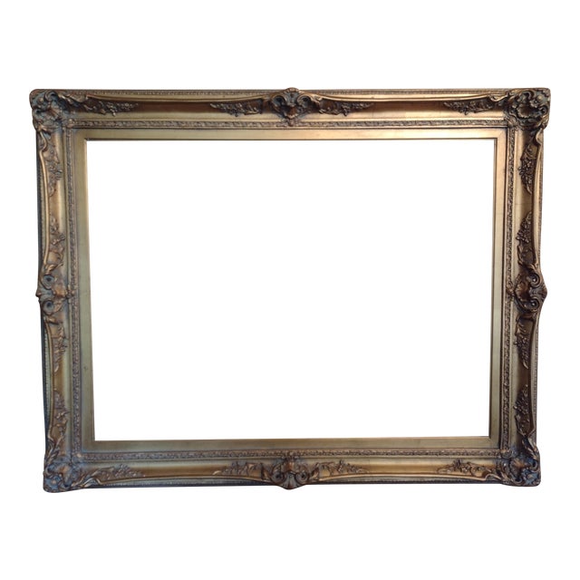 Vintage Large and Grande Gold Gilded Rococo, Clamshell Art Frame For Sale