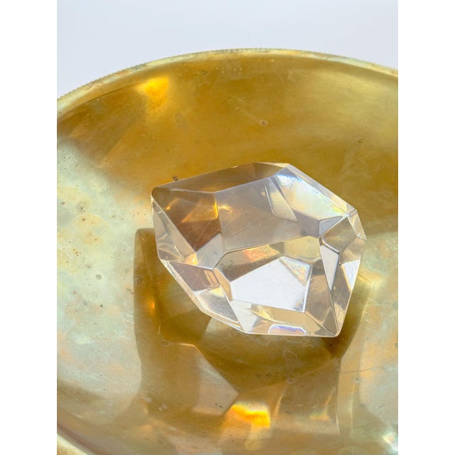 Incredible vintage Modern Sculptural Abstract Acrylic Lucite Gemstone Paperweight or object of art. This piece is in the...