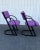 Mid-Century Modern 1980s Milo Baughman Style Purple Cantilever Dining Bistro Set - Set of 5 For Sale - Image 3 of 12