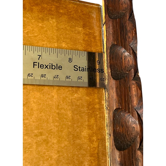 Early 20th Century Vintage Hand-Carved Wooden Frame With Raised Scallop and Notched Detailing For Sale - Image 5 of 9