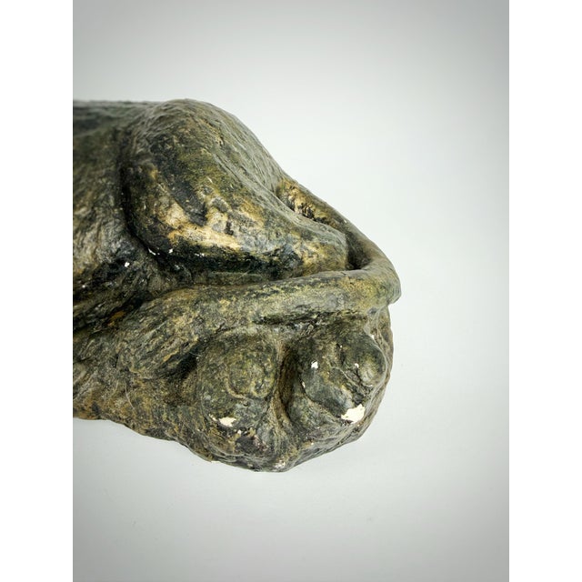 Vintage Lion & Cub Sculpture | Large Bronze Finish Cast Plaster Statue | Hollywood Regency Safari Decor | Ralph Lauren Style For Sale In Atlanta - Image 6 of 10