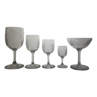 30-Piece Baccarat Crystal Glass Service Nancy Model, 1920s, Set of 30 For Sale