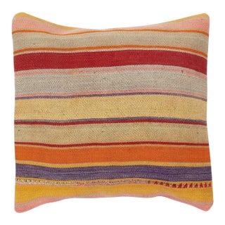 20"x20" Vintage Kilim Pillow Cover. Colorful Cushion Cover. Turkish Throw Pillow For Sale
