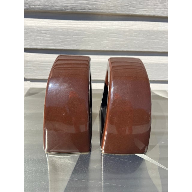 1980 Haeger Ceramic Brown Bookends - a Pair Perfect for your office or use them as a decorative piece anywhere in your space