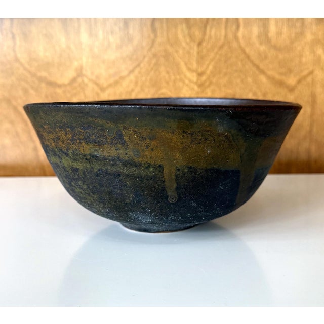 Large Ceramic Bowl with Abstract Glaze by Toshiko Takaezu For Sale - Image 11 of 15