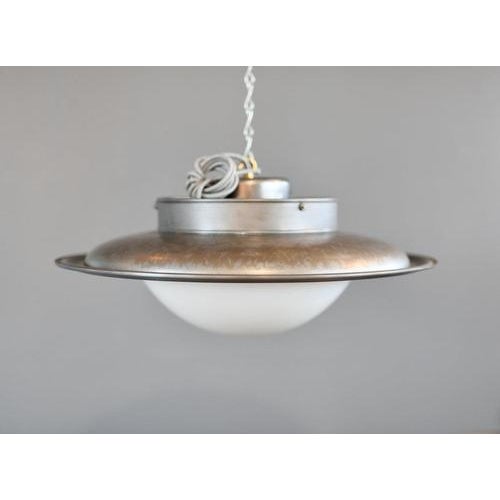 Metal UFO Pendant Light by Adolf Meyer for Zeiss Ikon, 1930s For Sale - Image 7 of 13