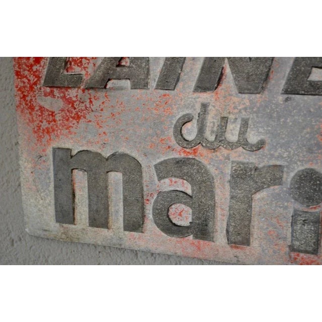 Metal Vintage French Shop Sign, 1940s For Sale - Image 7 of 8