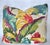 Mid-Century Modern Pair Large Vintage Tropical Floral & Leaf Barkcloth Pillows For Sale - Image 3 of 10