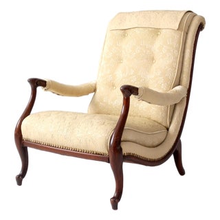 Vintage French Provincial Upholstered Lounge Chair For Sale