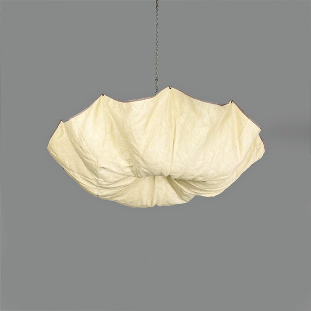 Italian Modern Linen and Metal Celestia Lamp by Tobia Scarpa for Flos, 1980s For Sale - Image 18 of 18