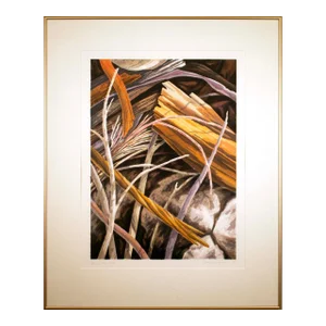 Late 20th Century Sticks #2 Signed Contemporary Abstract Screenprint 15/61 Framed by Catherine Kernan