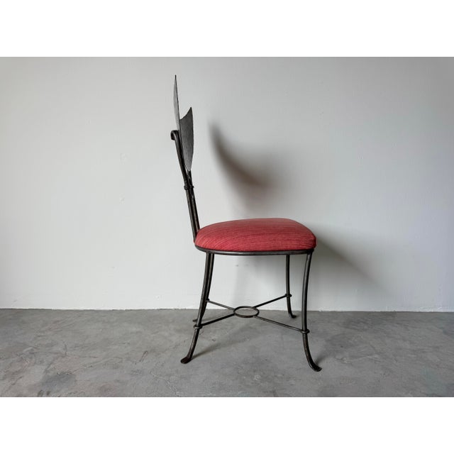 1980’s Vintage Handmade Brutalist Metal Sculptural Accent Chair For Sale - Image 4 of 8