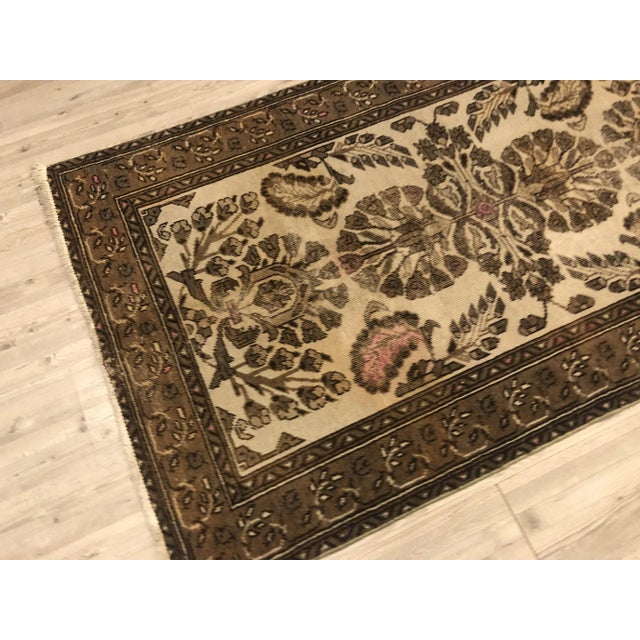 Tan Turkish Handmade Vintage Rug- 3′5″ × 5′10″ For Sale - Image 8 of 11