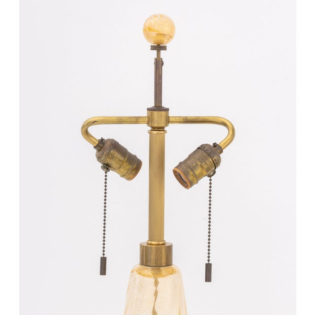 John Hutton for Donghia Ondoso Murano Glass Lamp, aventurine twisted glass column, signed "John Hutton" to base, two...