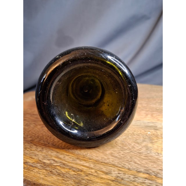 Antique 1870 Chateau Lafite Rothschild Empty Wine Bottle | Cruse & Fils Frères Négociant Label | Pre-Phylloxera Blown Glass With Shoulder Seal For Sale - Image 9 of 11