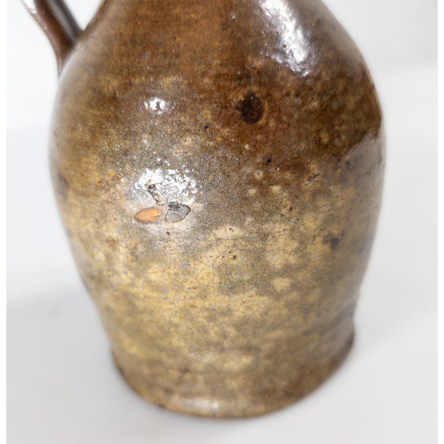 19th Century Rustic American New England Redware Miniature Ovoid Jug For Sale - Image 10 of 17