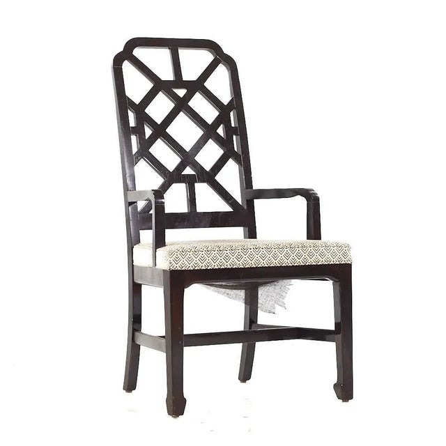 Dunbar Mid Century Lattice Back Dining Chairs - Set of 6 For Sale - Image 10 of 11