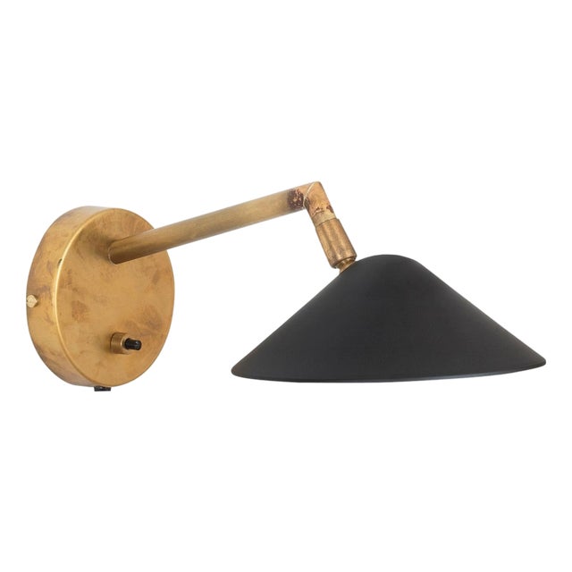 Grenverk Raw Brass Short Wall Lamp by Johan Carpner for Konsthantverk For Sale