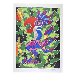 Antonio Cremonese, Parrot, Lithograph, Late 20th Century For Sale
