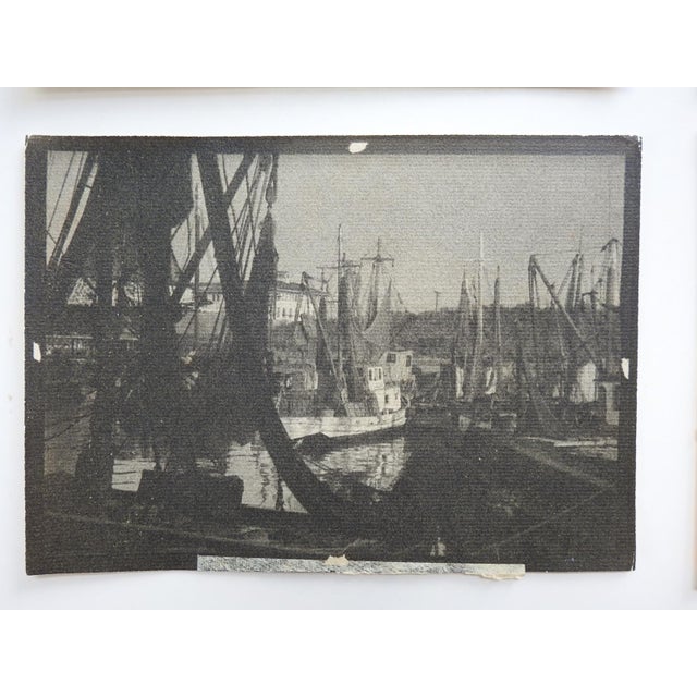 Traditional Late 20th Century Sepia Gray Tonal Fishing Boats Marina Photographs - Set of 4 For Sale - Image 3 of 6