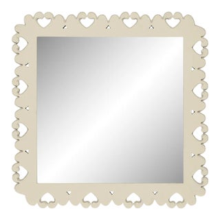 Fleur Home Garden District Satsuma Square Mirror in Delaware Putty, 36x36 For Sale