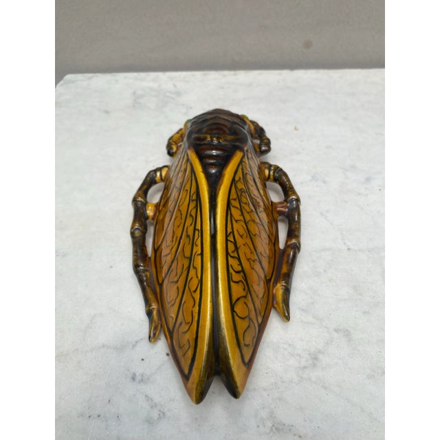 Mid-Century French Majolica Cicada Applique For Sale - Image 4 of 6