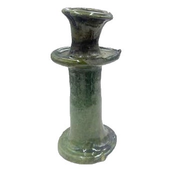 Moroccan Tamegroute Glazed Candlestick Holder For Sale