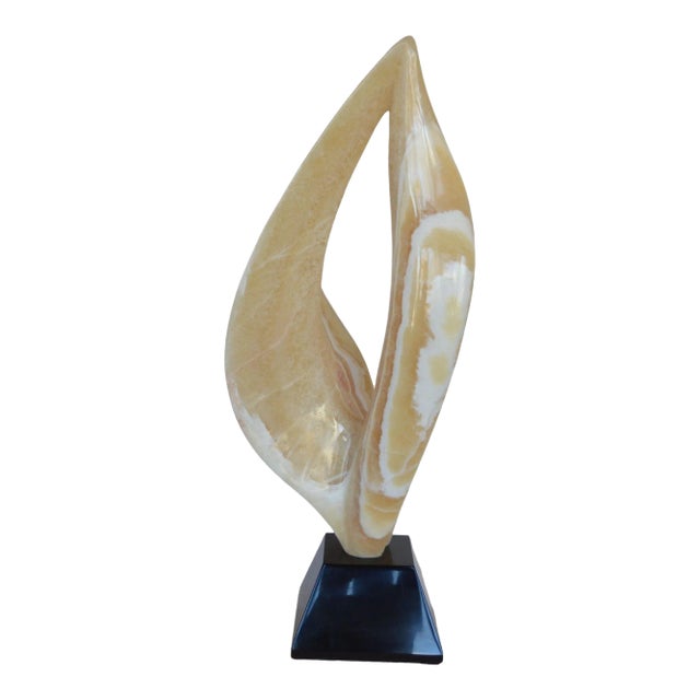 Vintage Abstract Onyx Flame Sculpture For Sale