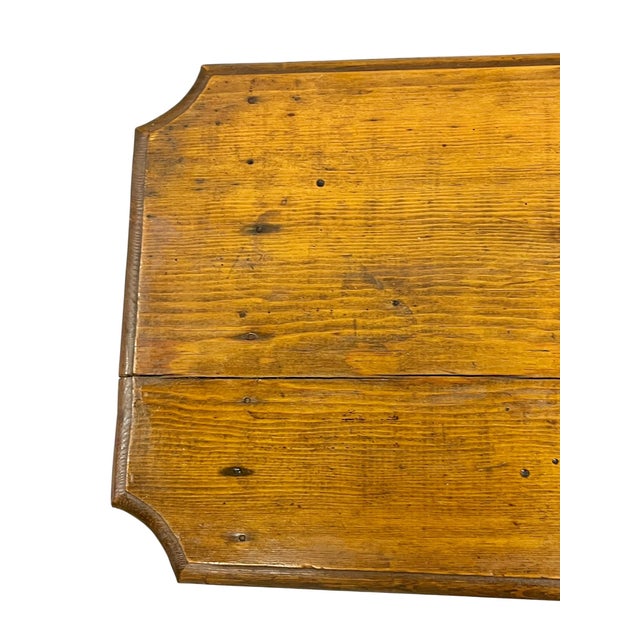 Ralph Lauren Vintage Arts and Crafts Style Carved Wood Rustic Folk Art Bench For Sale - Image 4 of 18