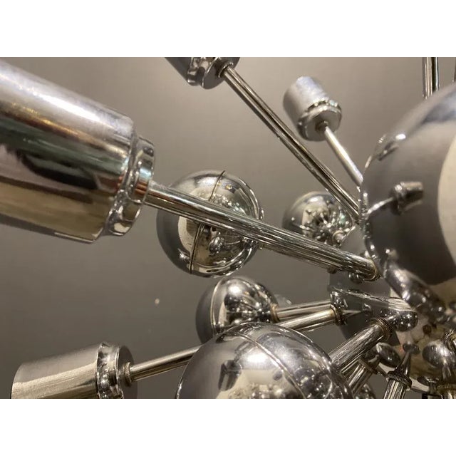 Mid-Century Sputnik Chrome Pendant For Sale - Image 4 of 11