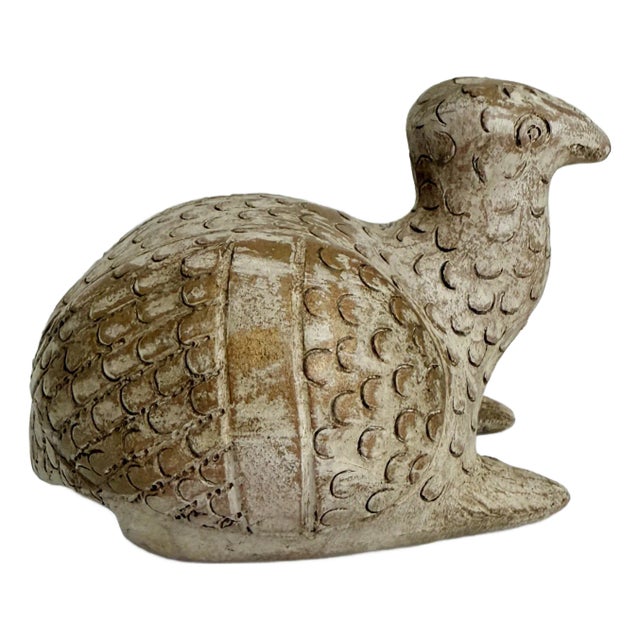 Primitive Style Carved Clay Bird Figurine For Sale