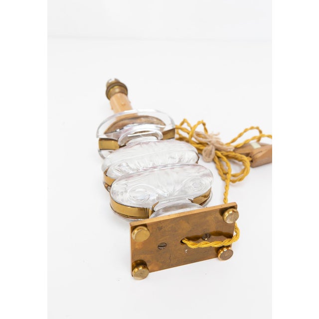 Table Lamp in Glass and Brass from Maison Baguès, 1960s For Sale - Image 3 of 8