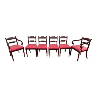 Set of 6 19th Century Mahogany English Regency Dining Chairs For Sale