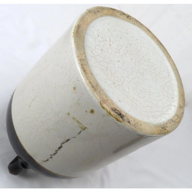 Coffee Antique American Stoneware Blue Decorated Salad Dressing Advertising Jug For Sale - Image 8 of 13