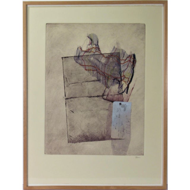 Inez Storer, "Diagrams" Monotype with collage, 1982 For Sale In San Francisco - Image 6 of 6