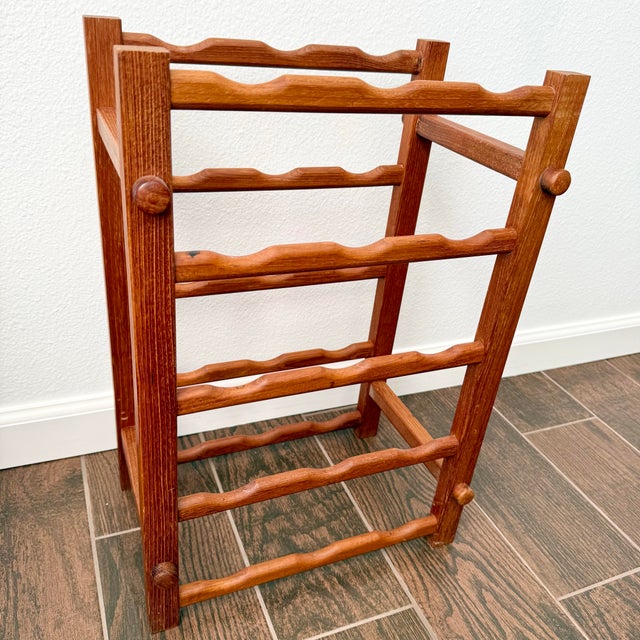 Vintage Mid Century Danish Modern Teak Wood 15 Bottle Wine Rack / Storage MCM Good vintage condition w minimal signs of...