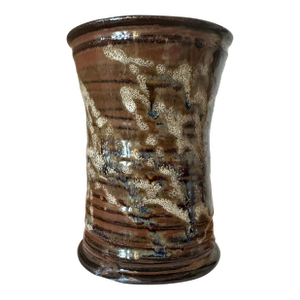 Vintage Signed Ceramic Vase in Warm Brown